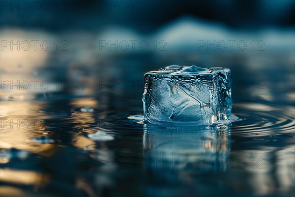 Melting ice cube. Colossus playstation, AI generated