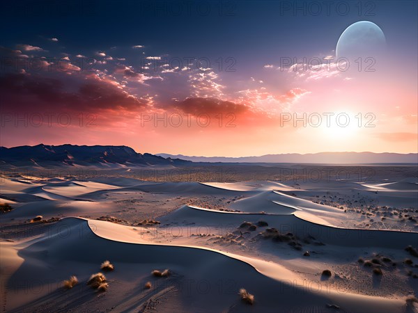 Gypsum dunes of white sands national park, AI generated