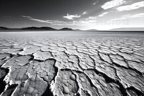 Heatwaves distorting the horizon in the lut desert, AI generated