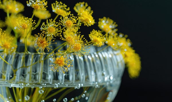 A close-up shot of Mimosa blossoms AI generated