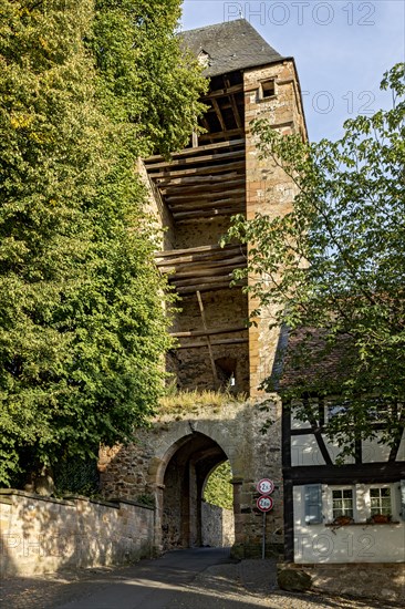 Upper town gate, upper gate of the town fortifications from the Middle Ages, old town, Ortenberg, Vogelsberg, Wetterau, Hesse, Germany, Europe