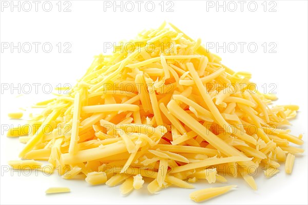 Heap of Freshly Grated Yellow Cheese, AI generated
