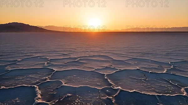 Heatwaves distorting the horizon in the lut desert, AI generated