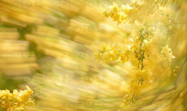 Laburnum flowers swaying in the breeze AI generated