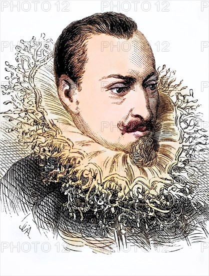 Edmund Spenser ca. 1552 to 1599 English prizewinner and author of The Faerie Queene, Historical, digitally restored reproduction from a 19th century original, Record date not stated