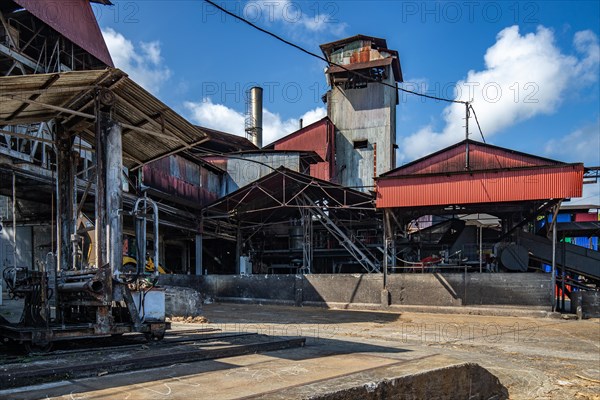 One of the last rum factories still working with steam engines, Rum Agricolo from the Montebello rum distillery in Guadeloupe, French Antilles