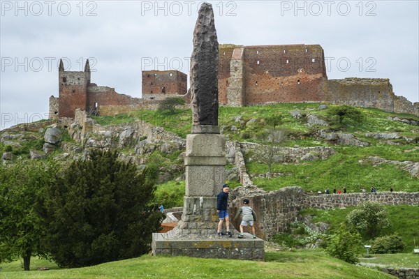 Hammershus was Scandinavia's largest medieval fortification and is one of the largest medieval fortifications in Northern Europe. Now ruin and located on the island Bornholm, Denmark, Baltic Sea, Scandinavia, Europe