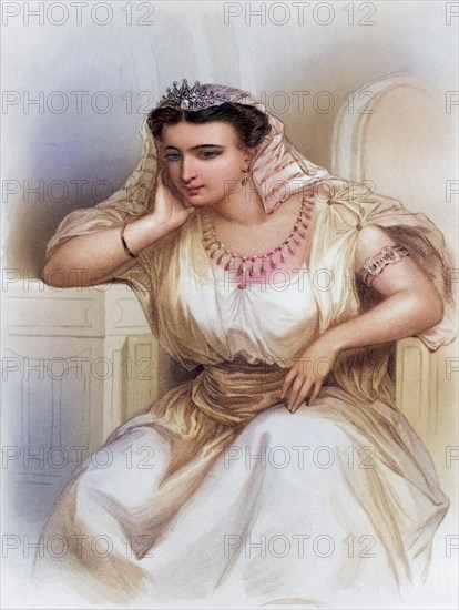 Cleopatra Philopater Nea Thea, Cleopatra VII, 69 B.C.-30 B.C. Last Queen of Egypt, Historical, digitally restored reproduction from a 19th century original, Record date not stated