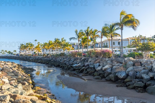 Views of the river and port of the touristic coastal town Mogan in the south of Gran Canaria. Spain