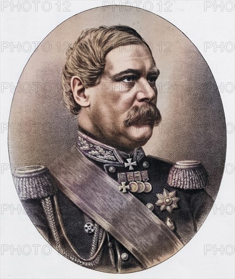 Count Franz Eduard Iwanowitsch von Totleben, Todleben (born 20 May 1818 in Mitau, today Jelgava, Latvia, died 1 July 1884 in Bad Soden) was a German-Baltic general of the Russian army, Historical, digitally restored reproduction from a 19th century original, Record date not stated, Europe