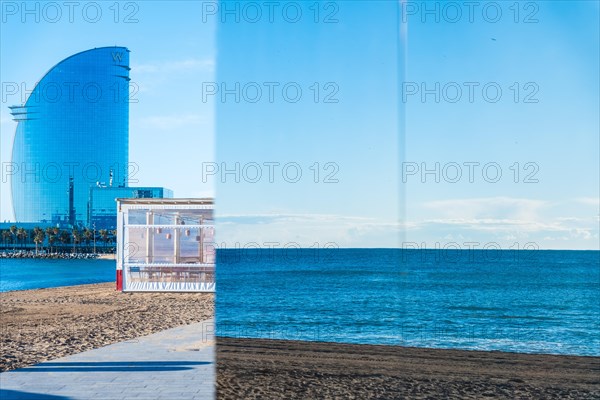 Beach at the Old Harbour in Barcelona, Spain, Europe