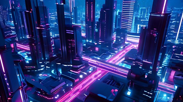 3d render background city landscape, AI generated