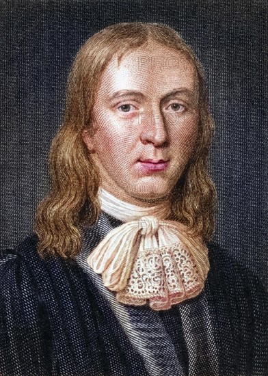 John Milton, 1608-1674, an English poet, political thinker and civil servant, Historical, digitally restored reproduction from a 19th century original, Record date not stated