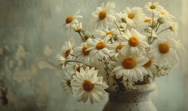 Bouquet of daisies in a vase AI generated