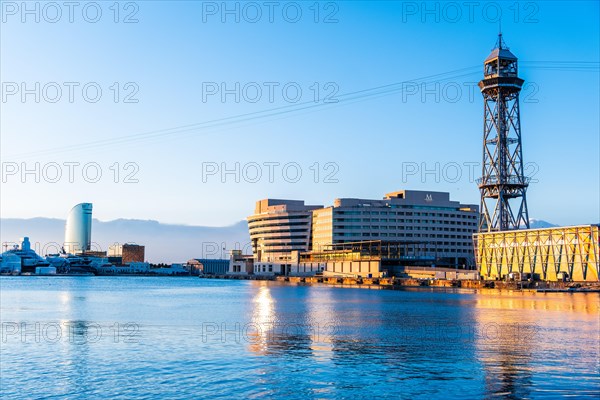 View of the old harbour in Barcelona, Spain, Europe