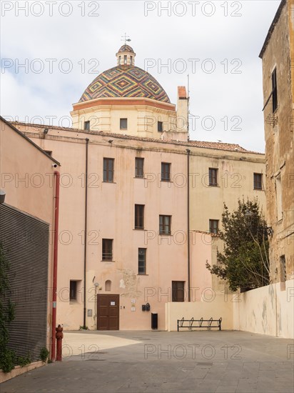 Dome of the church, Chiesa di San Michele, Church of St Michael, Alghero, Sardinia, Italy, Europe