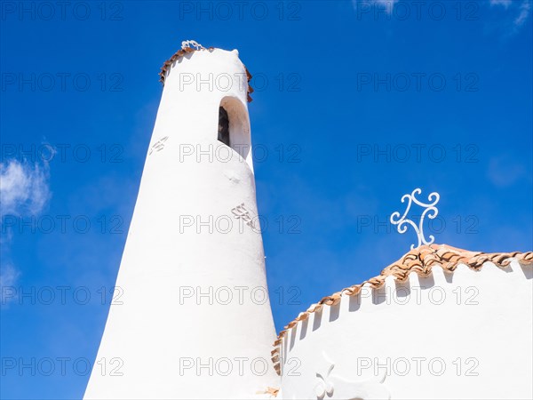 Church tower, Stella Maris church, Porto Cervo, Sardinia, Italy, Europe