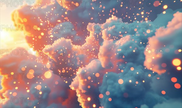 Cloud data storage concept with abstract digital clouds AI generated