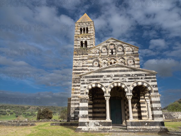 Abbey church Santissima Trinita di Saccargia of the destroyed Camaldolese monastery, near Codrongianos, Province of Sassari, Sardinia, Italy, Europe