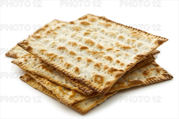 Stack of Golden Matzo Crackers, AI generated