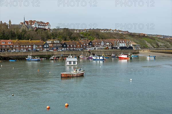 Boats, Boat harbour, The Stade road, Folkestone, Kent, Great Britain