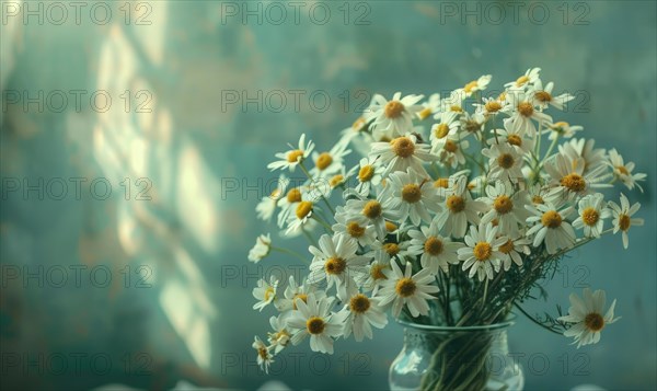 Chamomile bouquet in a vase AI generated