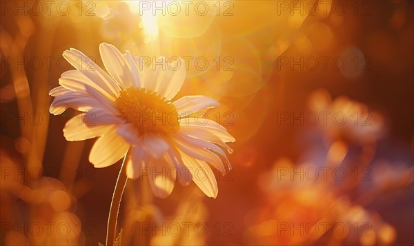 Close-up of a daisy in sunlight AI generated