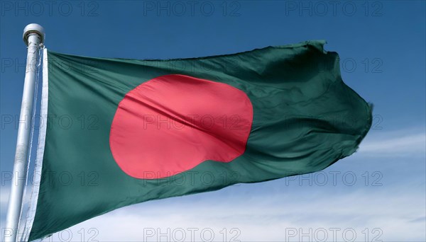 Flag, the national flag of Bangladesh flutters in the wind