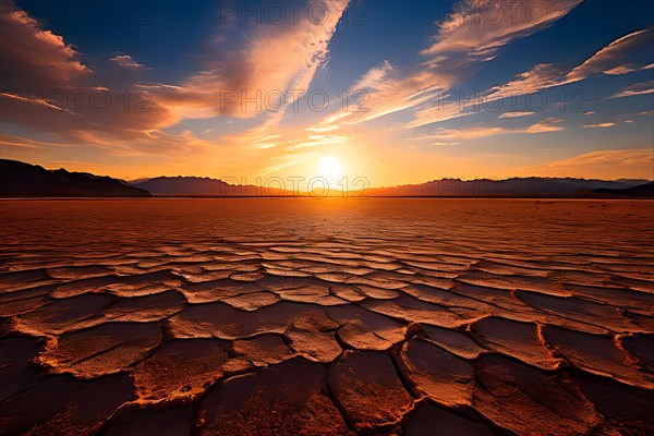 Heatwaves distorting the horizon in the lut desert, AI generated