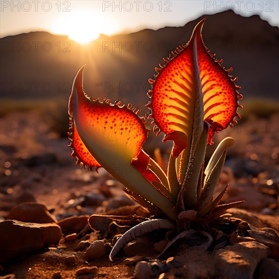 Welwitschia plant ancient survivor of namib desert, AI generated