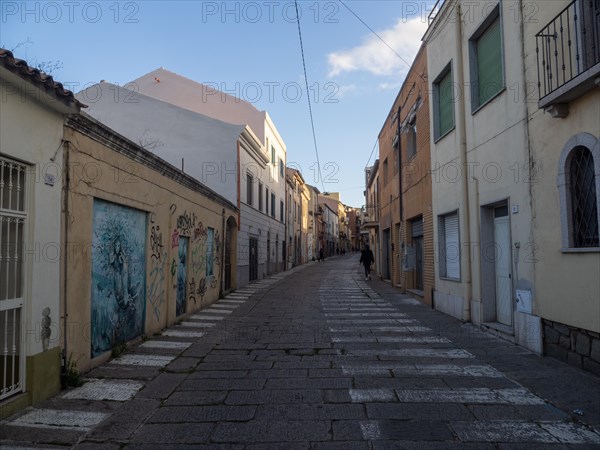 Narrow alley, Olbia, Sardinia, Italy, Europe