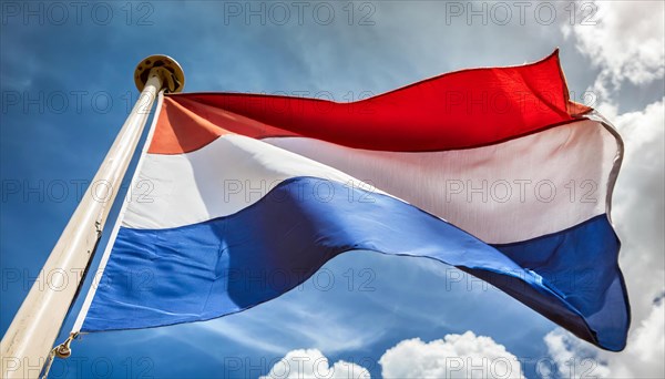 Flags, the national flag of the Netherlands, Holland, fluttering in the wind