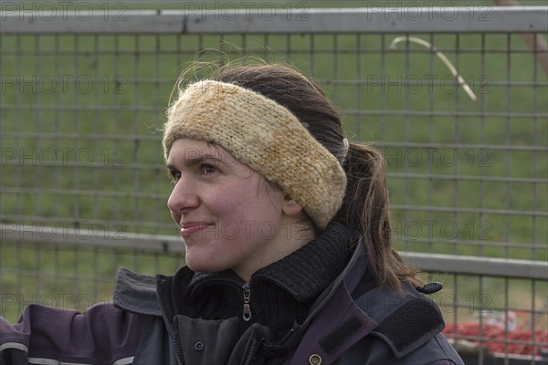 Portrait of a young woman with a headband, Mecklenburg-Vorpommern, Germany, Europe