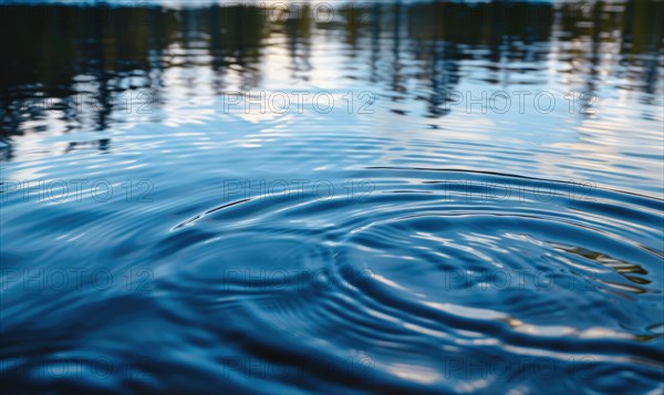 A gentle breeze causing ripples on the surface of a spring lake AI generated