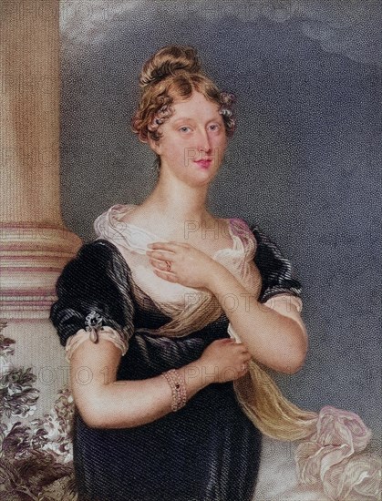 Charlotte Augusta of Wales (born 7 January 1796 in Carlton House, London, died 6 November 1817 in Claremont House, Surrey) was a British princess of the House of Hanover, Historical, digitally restored reproduction from a 19th century original, Record date not stated