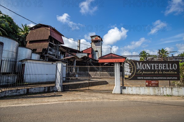 One of the last rum factories still working with steam engines, Rum Agricolo from the Montebello rum distillery in Guadeloupe, French Antilles