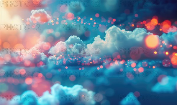 Cloud data storage concept with abstract digital clouds AI generated