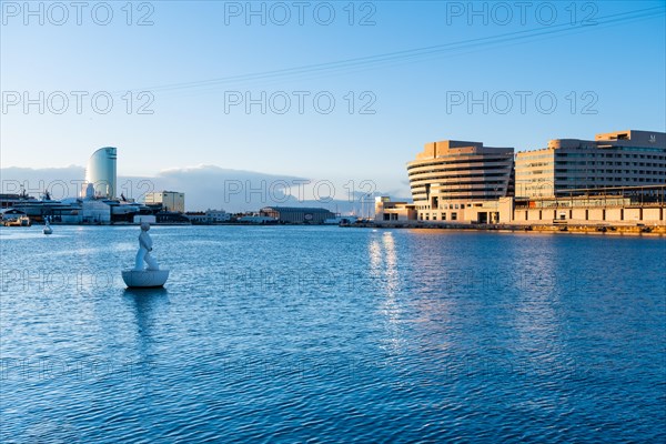 View of the old harbour in Barcelona, Spain, Europe