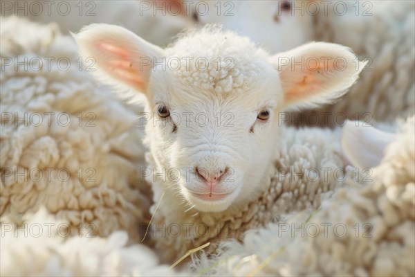 Close up of young lamb. KI generiert, generiert, AI generated