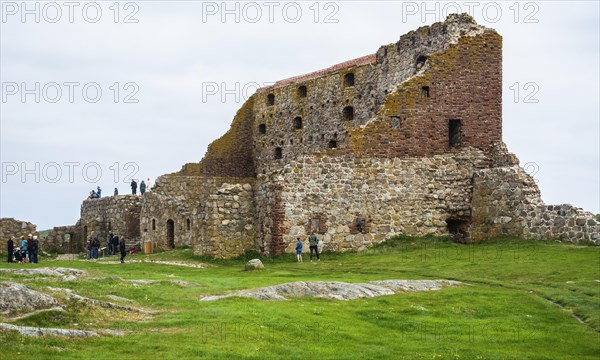 Hammershus was Scandinavia's largest medieval fortification and is one of the largest medieval fortifications in Northern Europe. Now ruin and located on the island Bornholm, Denmark, Baltic Sea, Scandinavia, Europe