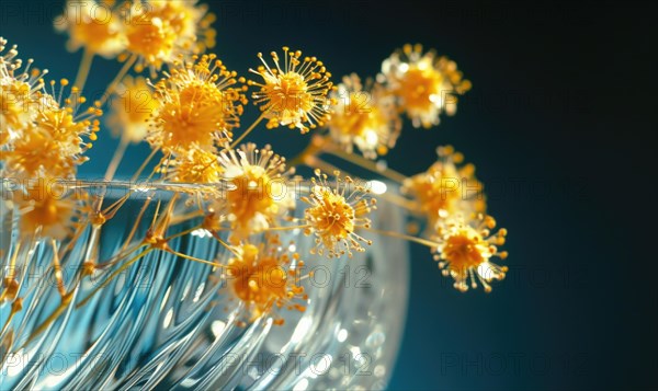 A close-up shot of Mimosa blossoms AI generated