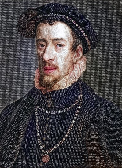 Thomas Howard, 4th Duke of Norfolk (born 10 March 1538 (1) in Kenninghall, Norfolk, died 2 June 1572 in London) was an English peer and courtier, Historical, digitally restored reproduction from a 19th century original, Record date not stated
