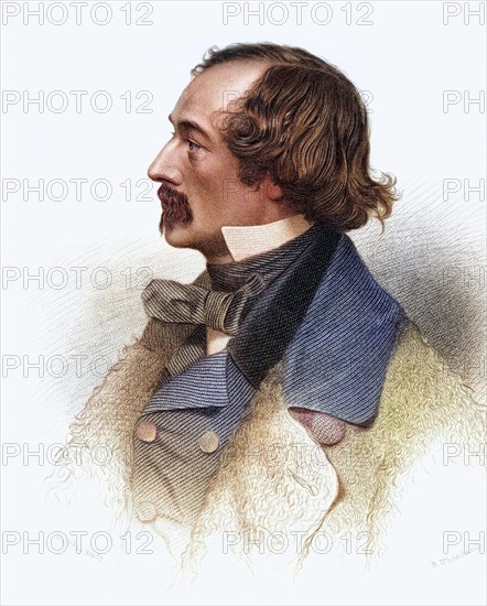 Portrait of Elisha Kent Kane from the Arctic explorations of 1853, Historic, digitally restored reproduction from a 19th century original, Record date not stated