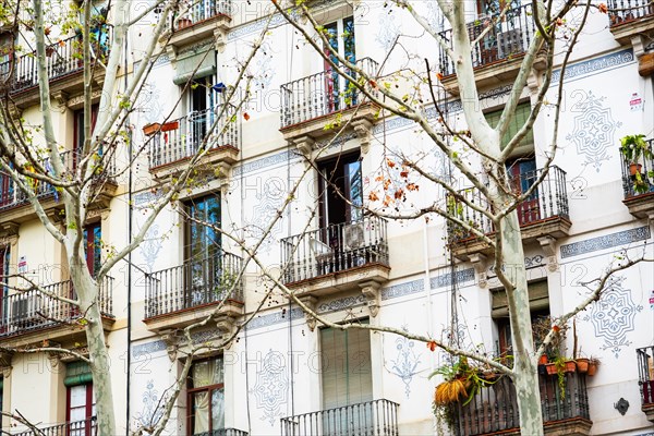 Facade of a house in El Raval, Barcelona