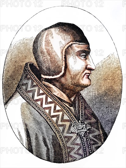 Clement IV (born around 1200 in Saint-Gilles, died 29 November 1268 in Viterbo) was pope from 5 February 1265 until his death, Historical, digitally restored reproduction from a 19th century original, Record date not stated