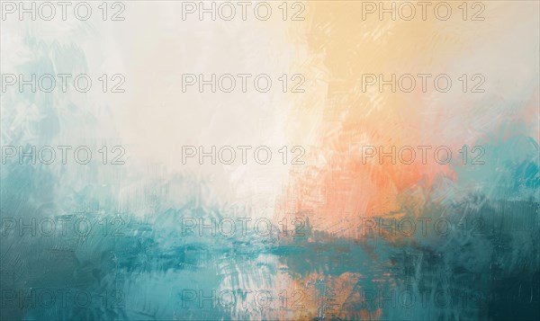 A serene abstract painting with soft morning colors blending harmoniously AI generated