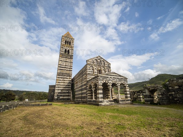 Abbey church Santissima Trinita di Saccargia of the destroyed Camaldolese monastery, near Codrongianos, Province of Sassari, Sardinia, Italy, Europe