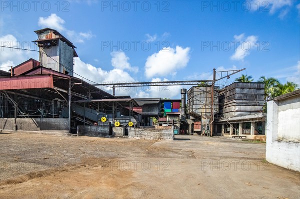 One of the last rum factories still working with steam engines, Rum Agricolo from the Montebello rum distillery in Guadeloupe, French Antilles