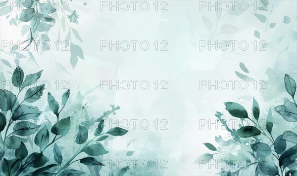 Watercolor flowers and lives, floral background space for text AI generated