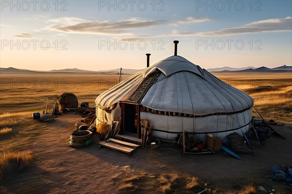 Traditional mongolian yurt, AI generated